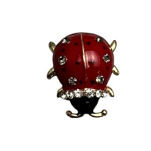 Ladybug Pin with Rhinestones
